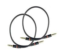 Seadream 2 pezzi 15,2 cm 3.5 mm a poli maschio ad angolo retto a 3.5 mm femmina cavo audio stereo Headset cavo di prolunga per Beats Dr. Dre studio iPhone, da m a F cavo audio 2Pack Male to Male Black