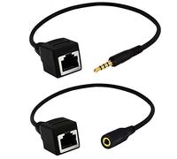 Seadream Adattatore di rete da 3,5 mm a RJ45 femmina, jack TRRS a 4 poli DC 3,5 mm maschio e femmina, dispositivo touch screen e cavo adattatore KTV