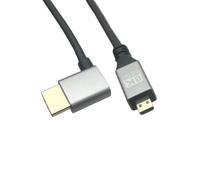Seadream Cavo adattatore da micro HDMI 2.1 a HDMI 2.1 8 K da 90 gradi, 8 K a 60 Hz, 4K a 120 Hz, 48 Gbps, compatibile con fotocamere digitali, videocamere, tablet (angolo destro)