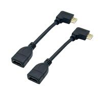 Seadream - Cavo di prolunga HDMI angolato 8K, confezione da 2 cavi HDMI 2.1 corti da maschio a femmina, angolo sinistro di 90 gradi, supporto 8K a 60 Hz, 4K a 120 Hz, HDCP 3D, compatibile con TV UHD,