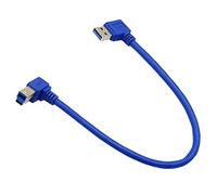Seadream Cavo per stampante USB 3.0 angolato; 30 cm SuperSpeed USB 3.0 A maschio con angolo sinistro di 90 gradi a USB 3.0 B maschio ad angolo sinistro; cavo da tipo A a tipo B con doppio angolo