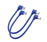 Seadream Cavo USB 3.0 ad angolo retto per stampante; confezione da 2 cavi USB 3.0 SuperSpeed da 30 cm ad angolo retto a USB 3.0 B maschio ad angolo retto