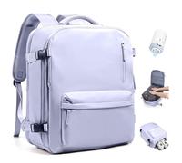 SEAFEW Borsa da Cabina per Easyjet 45x36x20 Zaino Sottovuoto da Viaggio con Pompa, Bagaglio a Mano per Easyjet Impermeabile Lavoro e Scuola Trekking Casual Daypack per 15.6" laptop,O1-Taro viola