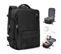 SEAFEW Borsa da Cabina per Easyjet Zaino Sottovuoto da Viaggio con Pompa Aereo Bagaglio a Mano Impermeabile Lavoro e Scuola Trekking Casual Daypack per 14" laptop,G01-Nero