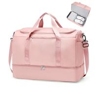 SEAFEW Borsone da Viaggio Extra Grande 50L Bagaglio a Mano Borsa da Viaggio | Weekender Duffle Bag leggero Borsa Palestra Sportiva con scomparto scarpe Borsa Ospedale Parto per Uomo e Donna,Rosa