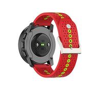 SeaFicco 22mm Cinturino Orologio Universale, Cinturini di Ricambio in Silicone Braccialetto da Fitness Sport Bracciale da Polso Compatibile con Suunto 9 Peak Smartwatch (Rosso/Verde)