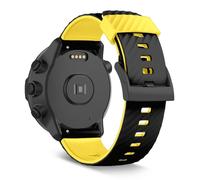 SeaFicco 24mm Cinturini in Silicone Compatibile con Suunto 7/9 / 9 Baro/Spartan Sport Wrist HR / D5 Cinturino di Ricambio (Nero/Giallo)