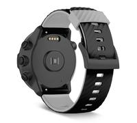 SeaFicco 24mm Cinturini in Silicone Compatibile con Suunto 7 /Suunto 9 /Suunto 9 Baro/Suunto Spartan Sport/Suunto Spartan Sport Wrist HR/Suunto D5 Cinturino di Ricambio (Nero/Grigio)