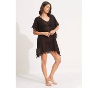 Seafolly Seafolly - Amnesia - Caftano in cotone con nappe one Nero