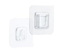 SEAFRONT Acrylic Clear Adhesive Wall Hooks, 6 X 6 Cm | Forte tenuta senza trapano, rimozione senza tracce, uso in doccia e in