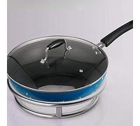 SEAFRONT Anello per Wok, Supporto per Pentole in Acciaio Inossidabile, Griglia di Cottura Resistente, Ideale per Wok a Fondo Rotondo, Uso in (SILVER)