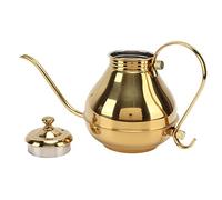 SEAFRONT Bollitore per caffè, Teiera a Collo di Cigno in Acciaio Inossidabile Color Oro, Bocca Sottile per Versare Sopra l'acqua con Manico Curvo, Flusso Preciso per la Preparazione di tè e caffè