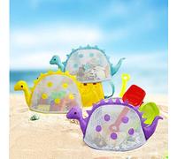 SEAFRONT Borsa da Spiaggia in Rete di Dinosauro, Borsa Portatile Leggera e Resistente per Bambini, Ideale per la Raccolta di Conchiglie e Il Divertimento in Spiaggia, 18 Cm X 10 Cm