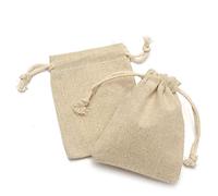 SEAFRONT Borse in Lino Borse Naturali con Coulisse Riutilizzabili 50 Pezzi Piccola Custodia per Gioielli, Regali e Bomboniere