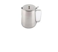 SEAFRONT Brocca per Schiuma di Latte in Acciaio Inossidabile con Coperchio 201 Brocca per Schiuma di caffè in Acciaio Inossidabile Beccuccio Preciso Maniglia Ergonomica da 250 Ml a 2000 Ml per Bar