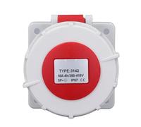 SEAFRONT Connettore Presa Industriale 16A Trifase 4 Pin IP67 AC380-415V, Impermeabile, Ignifugo, Ottone Nichelato, Presa Elettrica Campeggio per Officina