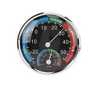 SEAFRONT G101 Termometro Igrometro Materiale ABS Compatto Leggero Shock Temperatura Umidità Tester da 20 ℃ a 50 ℃ 10% 100% RH con Staffa Pieghevole per Home Office Magazzino Biblioteca (BLACK)