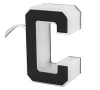 SEAFRONT Insegna per Indirizzo Illuminata a LED Numero Civico Illuminato Lettera C Targa per Indirizzo Retroilluminata con Design in Bianco Nero Materiale Acrilico IP44 Numeri di