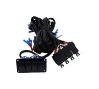 SEAFRONT Kit Cablaggio Barra Luminosa a LED Pannello Interruttori a Bilanciere a 4 Gruppi con Fusibile relè 20A e Spie Blu per Rimorchio Barca Moto ATV UTV per Auto