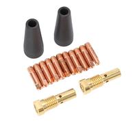 SEAFRONT Kit di Accessori per Saldatura 15 Pezzi con Ugelli Senza Gas PTFE, Punte degli Elettrodi in Rame, Secolo FC90 80gl, Saldatura Facile 261, 308, 306 Saldatori Mig Mig di Flusso