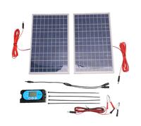 SEAFRONT Kit Pannello Solare 80W con Regolatore di Carica 60A Kit Pannello Solare Monocristallino da 2 Pezzi 40W Design a Doppio Chip per Off-grid per e Barche