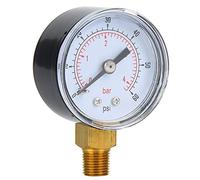 SEAFRONT Manometro Meccanico, Doppia Scala con Quadrante Trasparente, Connessione Inferiore BSPT da 1/8 di Pollice per Aria Olio Acqua (0-60 psi, 0-4 bar)