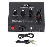 SEAFRONT Mic Gain Booster, Microfono Preamp XLR 3,5 Mm 6,5 Mm Interfaccia 60DB Gain 48 V Phantom Power per Studi Domestici, Spettacoli Dal Vivo e Ambienti di Trasmissione
