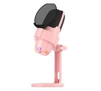 SEAFRONT Microfono RGB USB, Kit Microfono di Illuminazione Dinamica con Riduzione del Rumore ENC, Ideale per il Gioco di Registrazione 'audio in Diretta in Streaming in Diretta di Gioco (PINK)