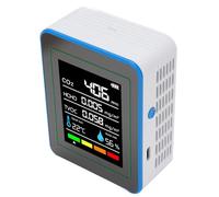 SEAFRONT Monitor CO2 5 in 1 HCHO TVOC Rilevatore di umidità della Temperatura Tester della qualità Dell'aria Commutazione dell'unità con Sensore a Infrarossi PM2.5 per Home Office Car (Bianco e Blu)