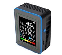 SEAFRONT Monitor CO2 5 in 1 HCHO TVOC Rilevatore di umidità della Temperatura Tester della qualità Dell'aria Commutazione dell'unità con Sensore a Infrarossi PM2.5 per Home Office Car (e blu)