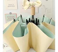 SEAFRONT Ombrellone Pieghevole, Ombrellone per Protezione Solare in Gomma Nera di Colore Puro con Blocco per Viaggi e Uso Esterno (Giallo e Verde)