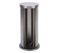 SEAFRONT Porta Dischetti di Cotone per Cosmetici, Organizer per Dischetti di Cotone per Trucco in Acciaio Inossidabile, Dispenser Rotondo 7,2 X 15 Cm, Contenitore per Tamponi, Contenitore da