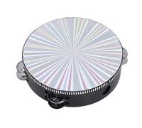 SEAFRONT Radiante Tambourine Reflective Drum Percussion Strument Wood Handbell Music Double Row Jingles per Dance Party KTV Educazione Musicale KTV (8 pollici)