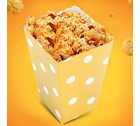 SEAFRONT Sacchetti di Popcorn a Righe da 60 Pezzi Scatole per Dolcetti, Materiale Cartaceo, Resistenti e Facili da Montare, Perfetti per Serate di Cinema e Feste di Compleanno (Scatola per popcorn a