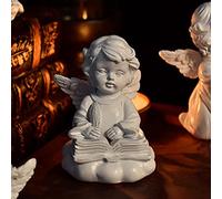 SEAFRONT Scultura di Angelo, Statuetta di Angelo Fata in Resina di Alta qualità, Decorazione Domestica per Interni Ed Esterni, Perfetta per Giardino o Patio (E Scrivere Pensare)