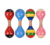 SEAFRONT SEAFRONT Maracas in Legno da 4 Pezzi, Strumenti Musicali Mini Shaker Colorati per Bambini, Ideali per il Gioco Pre-asilo e l'interazione Genitore-figlio