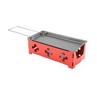 SEAFRONT Set da Raclette per Formaggio Portatile e Compatto, Teglia Antiaderente in Acciaio Al Carbonio con Manico in Legno, Ideale per Cucinare in Casa e Grigliare all'aperto (Set manico in