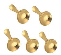 SEAFRONT Set di Cucchiai da Dessert per Gelato, Cucchiaini da tè in Acciaio Inossidabile 304, 5 Mini Cucchiai con Bordo Liscio Arrotondato, 3,5 X 1,8 Pollici, per Gelato, tè, Insalata, Dessert (GOLD)