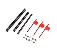 SEAFRONT Set di Utensili Per Tornio CNC, Barra di Torsione Interna del Supporto del Foro Tornio Sclcr + Inserto Ccmt0602 10 Pezzi + Chiave 3 Pezzi