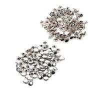 SEAFRONT Studi a Picco Rivetti, Materiale di Ferro, Tipo a Doppio Cappuccio per Mestiere in Pelle Fai -da -te, 100 Set per Scarpe da Scarpe da Capricci (SILVER)