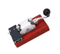 SEAFRONT Tasto Telegrafico Codice Morse, Retroazione Sonora e Luminosa, | Chiave CW Pratica, Beep LED, Base in Palissandro, Acciaio Inox 304, Molla Regolabile, per Telegrafia CW e Compatibile con