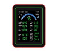SEAFRONT Tester di qualità Dell'aria di qualità Dell'aria Interna 18 in 1 CO2 HCHO TVOC PM2.5 PM10 Rilevatore Umido Temp con Archiviazione dei Dati Sullo Schermo HD 2,8 Pollici per il