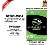 Seagate Barracuda Pro HDD 500 GB 7,2 K SATA 6G 2,5" disco rigido desktop ST50...