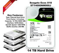 Seagate Exos X18 ST14000NM000J 14TB 7200RPM 256MB Cache SATA 6Gb/s 3.5" HDD