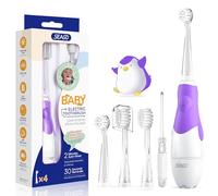 Seago SG-513 - Spazzolino elettrico per bambini da 0 a 3 anni, con luce LED, Smart Timer, impermeabile, IPX7, spazzolino da denti sonico (viola)