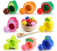 Seagoal Giochi Bambini Montessori 1 Anno 2 Anni, Palle in Tazze Giochi Educativi in Legno, Colore di Smistamento Compleanno Regalo per Bambini 1 2 3 Anno Anni