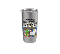 Seagull Dino Mite Kinder Dinosaur Back to School Student Kid Bicchiere termico in acciaio inox doppia parete