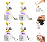 Seagull Mine Sound Button Keychain, Rechargeable Fidget Clicker with Real Sound & Led Light, Adults Keyboard Clicker, Funny Interactive Desk Stress Relief Gifts (4pcs)
