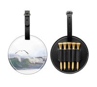 Seagulls and Waves - Borsa portaoggetti per tee da golf, facile da trasportare e più efficiente nel giocare a golf, colore: nero