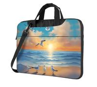 Seagulls by the sea Borsa per computer portatile, Borsa a tracolla multifunzionale, borsa a tracolla da 14,96 pollici, borsa a tracolla